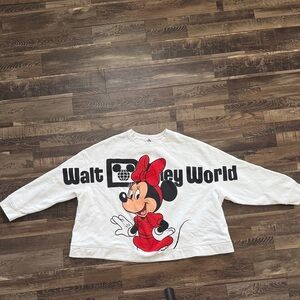 Disney White Sweatshirt with Red & Black Minnie Graphic